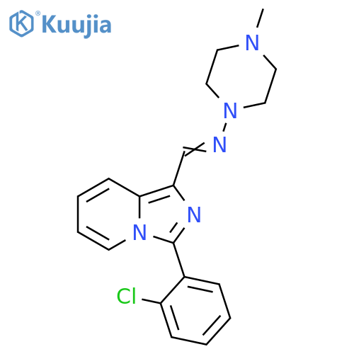 (1E)-1-3-(2-chlorophenyl)imidazo1,5-apyridin-1-yl-N-(4-methylpiperazin-1-yl)methanimine structure