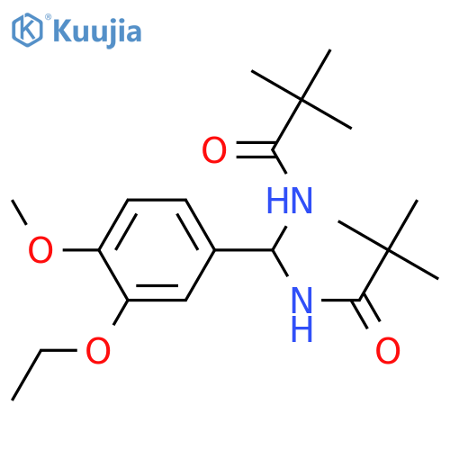 N-(2,2-dimethylpropanamido)(3-ethoxy-4-methoxyphenyl)methyl-2,2-dimethylpropanamide structure