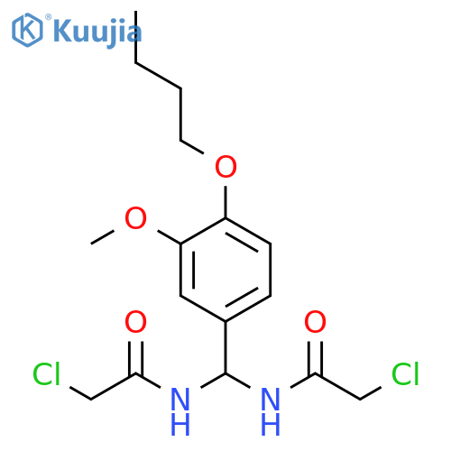 N-(4-butoxy-3-methoxyphenyl)(2-chloroacetamido)methyl-2-chloroacetamide structure