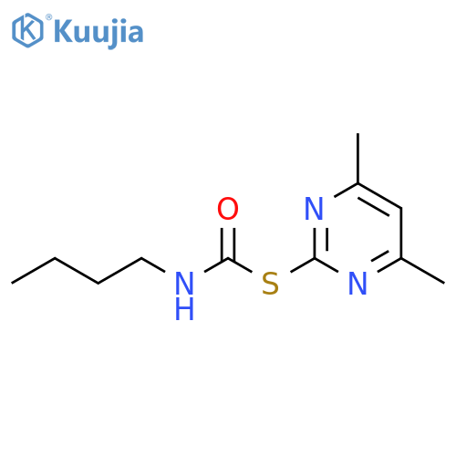 Carbamothioic acid, butyl-, S-(4,6-dimethyl-2-pyrimidinyl) ester structure