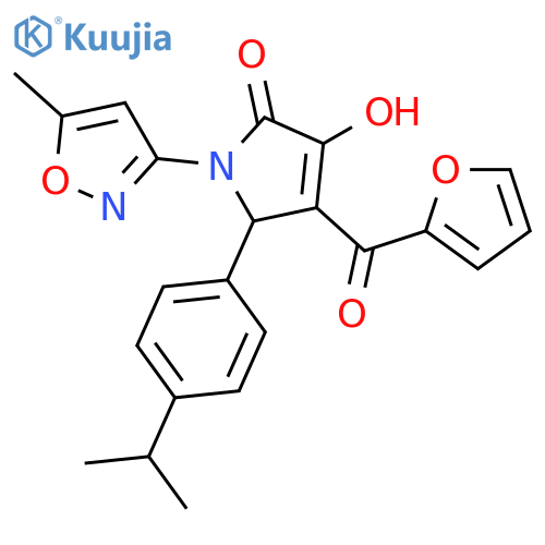 4-(furan-2-carbonyl)-3-hydroxy-1-(5-methyl-1,2-oxazol-3-yl)-5-4-(propan-2-yl)phenyl-2,5-dihydro-1H-pyrrol-2-one structure