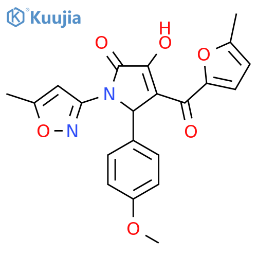 3-hydroxy-5-(4-methoxyphenyl)-1-(5-methyl-1,2-oxazol-3-yl)-4-(5-methylfuran-2-carbonyl)-2,5-dihydro-1H-pyrrol-2-one structure