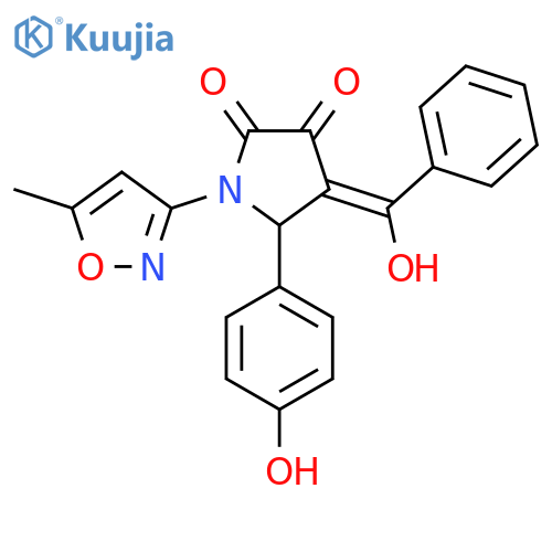 4-benzoyl-3-hydroxy-5-(4-hydroxyphenyl)-1-(5-methyl-1,2-oxazol-3-yl)-2,5-dihydro-1H-pyrrol-2-one structure