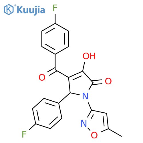 4-(4-fluorobenzoyl)-5-(4-fluorophenyl)-3-hydroxy-1-(5-methyl-1,2-oxazol-3-yl)-2,5-dihydro-1H-pyrrol-2-one structure