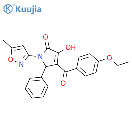 4-(4-ethoxybenzoyl)-3-hydroxy-1-(5-methyl-1,2-oxazol-3-yl)-5-phenyl-2,5-dihydro-1H-pyrrol-2-one structure