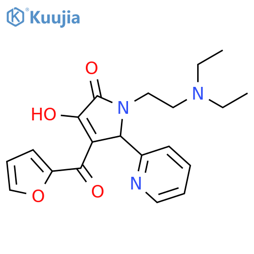 1-2-(diethylamino)ethyl-4-(furan-2-carbonyl)-3-hydroxy-5-(pyridin-2-yl)-2,5-dihydro-1H-pyrrol-2-one structure