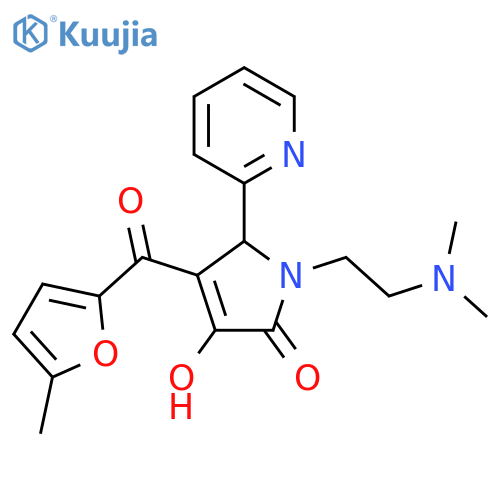 1-2-(dimethylamino)ethyl-3-hydroxy-4-(5-methylfuran-2-carbonyl)-5-(pyridin-2-yl)-2,5-dihydro-1H-pyrrol-2-one structure