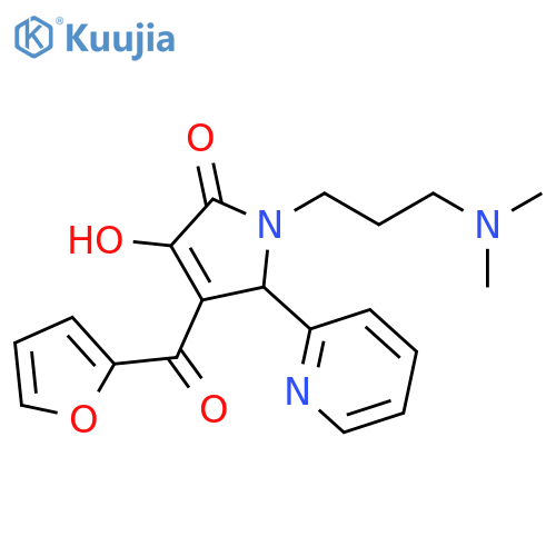1-3-(dimethylamino)propyl-4-(furan-2-carbonyl)-3-hydroxy-5-(pyridin-2-yl)-2,5-dihydro-1H-pyrrol-2-one structure