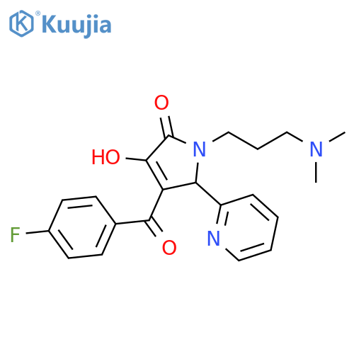 1-3-(dimethylamino)propyl-4-(4-fluorobenzoyl)-3-hydroxy-5-(pyridin-2-yl)-2,5-dihydro-1H-pyrrol-2-one structure