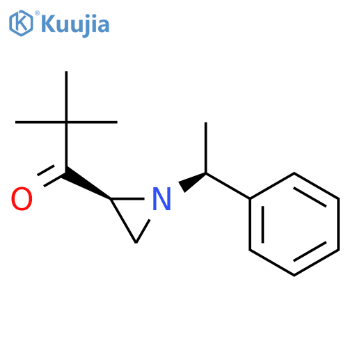 1-Propanone, 2,2-dimethyl-1-[(2S)-1-[(1S)-1-phenylethyl]-2-aziridinyl]- structure