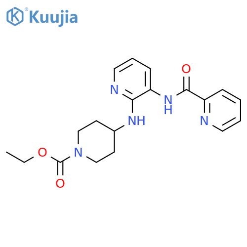 ethyl 4-({3-[(pyridin-2-ylcarbonyl)amino]pyridin-2-yl}amino)piperidine-1-carboxylate structure