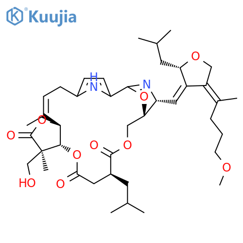 11,14-Epoxy-15,18-iminofuro[2,3-n][1,16,5]dioxaazacycloeicosine-2,5,8(3H)-trione, 12-[(Z)-[(2S,4Z)-dihydro-4-(4-methoxy-1-methylbutylidene)-2-(2-methylpropyl)-3(2H)-furanylidene]methyl]-3a,6,7,10,11,12,19,21a-octahydro-3-(hydroxymethyl)-3,21-dimethyl-7-(2-methylpropyl)-, (3R,3aR,7S,11S,12R,20E,21aS)- (9CI) structure