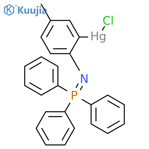 Mercury, chloro[5-methyl-2-[(triphenylphosphoranylidene)amino]phenyl]- structure
