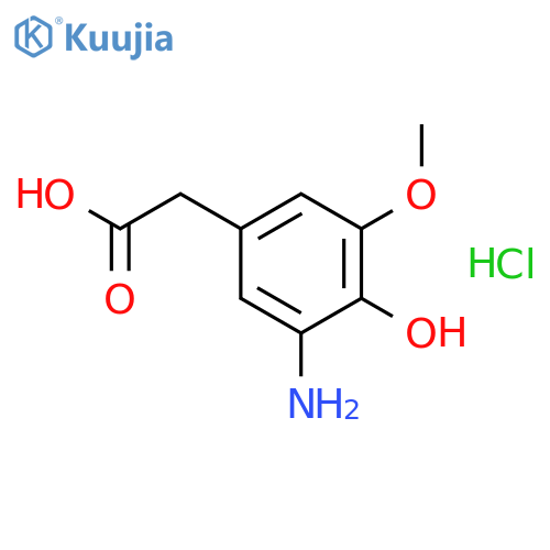BENZENEACETIC ACID, 3-AMINO-4-HYDROXY-5-METHOXY-, HYDROCHLORIDE structure
