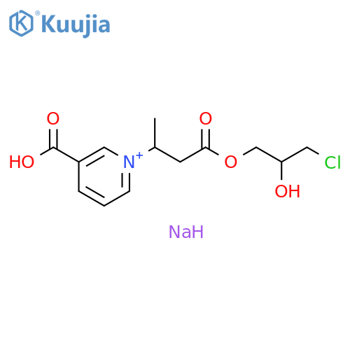 Pyridinium, 3-carboxy-1-[3-(3-chloro-2-hydroxypropoxy)-1-methyl-3-oxopropyl]-, sodium salt (1:1) structure