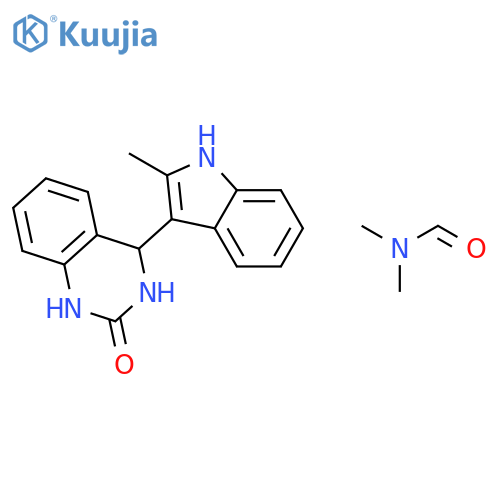 FORMAMIDE, N,N-DIMETHYL-, COMPD. WITH 3,4-DIHYDRO-4-(2-METHYL-1H-INDOL-3-YL)-2(1H)-QUINAZOLINONE (1:1) structure