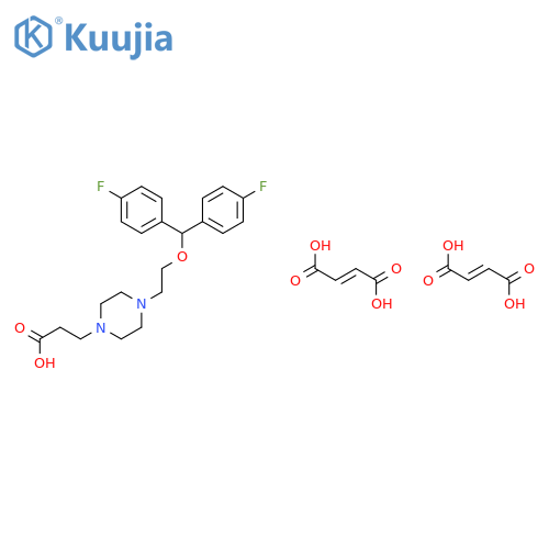 3-(4-{2-[bis(4-fluorophenyl)methoxy]ethyl}piperazin-1-yl)propanoic acid di[(2E)-but-2-enedioate] structure