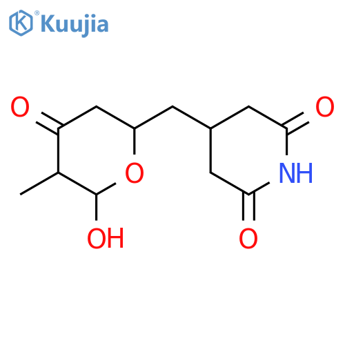 2,6-Piperidinedione,4-[(tetrahydro-6-hydroxy-5-methyl-4-oxo-2H-pyran-2-yl)methyl]- structure