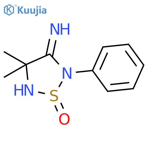 1,2,5-Thiadiazolidin-3-imine, 4,4-dimethyl-2-phenyl-, 1-oxide structure