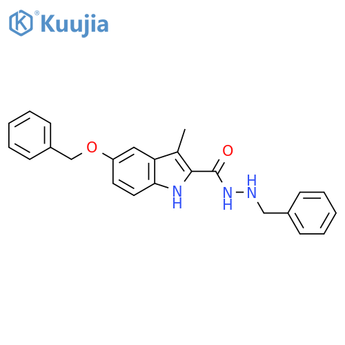 1H-Indole-2-carboxylic acid, 3-methyl-5-(phenylmethoxy)-,2-(phenylmethyl)hydrazide structure