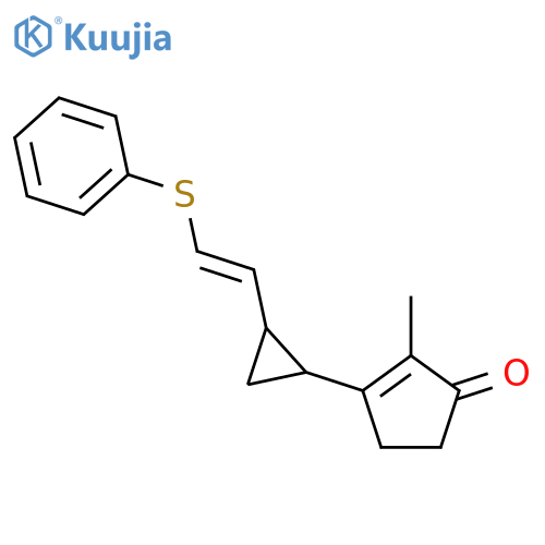 2-Cyclopenten-1-one, 2-methyl-3-[2-[2-(phenylthio)ethenyl]cyclopropyl]- structure