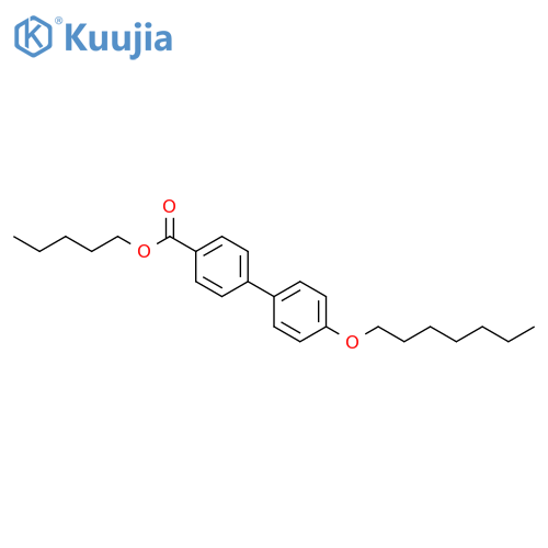 [1,1'-Biphenyl]-4-carboxylic acid, 4'-(heptyloxy)-, pentyl ester structure