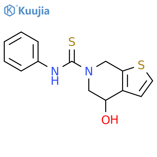 Thieno[2,3-c]pyridine-6(5H)-carbothioamide,4,7-dihydro-4-hydroxy-N-phenyl- structure