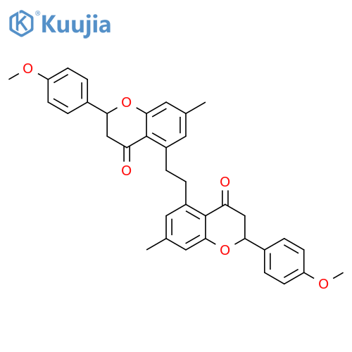 4H-1-Benzopyran-4-one,5,5'-(1,2-ethanediyl)bis[2,3-dihydro-2-(4-methoxyphenyl)-7-methyl- structure