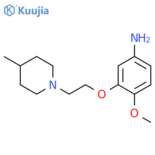 BENZENAMINE, 4-METHOXY-3-[2-(4-METHYL-1-PIPERIDINYL)ETHOXY]- structure