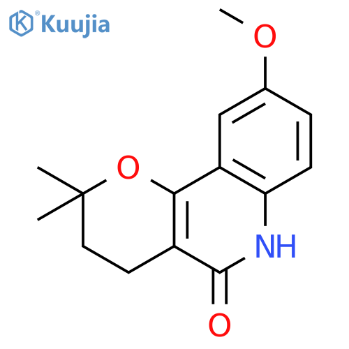 2,2-dimethyl-9-methoxy-3,4-dihydropyrano[3,2-c]quinolin-5(6H)-one structure