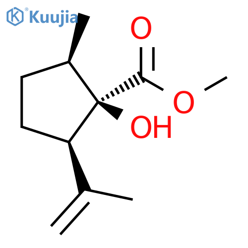 Cyclopentanecarboxylic acid, 1-hydroxy-2-methyl-5-(1-methylethenyl)-, methyl ester, (1R,2R,5R)- (9CI) structure
