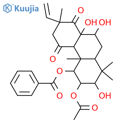 1,2,3,7,8,11-Hexahydroxy-15-isopimaren-14-one; (1α,2α,3α,7α,8β,11α)-form, 11-Ketone, 1-benzoyl, 2-Ac structure