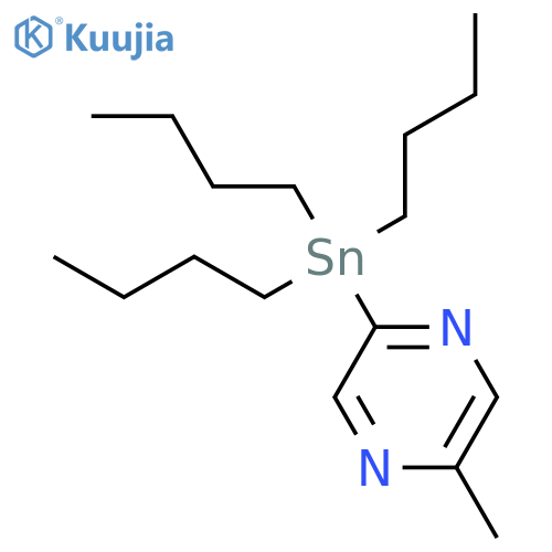 Pyrazine, 2-methyl-5-(tributylstannyl)- structure