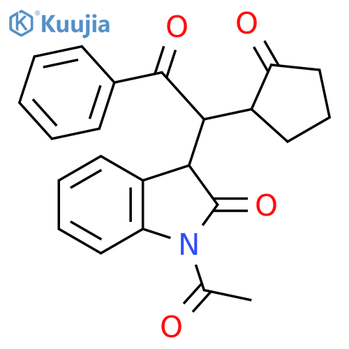 2H-Indol-2-one,1-acetyl-1,3-dihydro-3-[2-oxo-1-(2-oxocyclopentyl)-2-phenylethyl]- structure