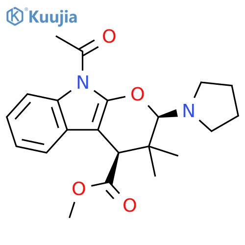 Pyrano[2,3-b]indole-4-carboxylic acid,9-acetyl-2,3,4,9-tetrahydro-3,3-dimethyl-2-(1-pyrrolidinyl)-, methyl ester,cis- structure