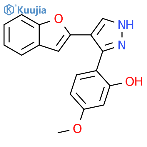 Phenol, 2-[4-(2-benzofuranyl)-1H-pyrazol-3-yl]-5-methoxy- structure