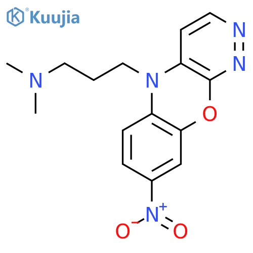 N,N-dimethyl-3-(8-nitro-5H-pyridazino[3,4-b][1,4]benzoxazin-5-yl)propan-1-amine structure