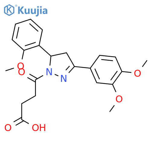 4-[3-(3,4-dimethoxyphenyl)-5-(2-methoxyphenyl)-4,5-dihydro-1H-pyrazol-1-yl]-4-oxobutanoic acid structure