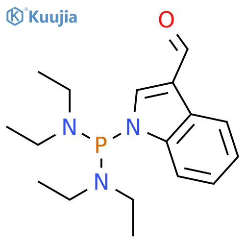 Phosphonous diamide, N,N,N',N'-tetraethyl-P-(3-formyl-1H-indol-1-yl)- structure