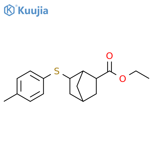 Bicyclo[2.2.1]heptane-2-carboxylic acid, 6-[(4-methylphenyl)thio]-, ethyl ester structure