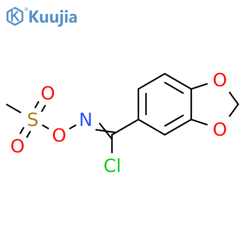 1,3-Benzodioxole-5-carboximidoyl chloride, N-[(methylsulfonyl)oxy]- structure