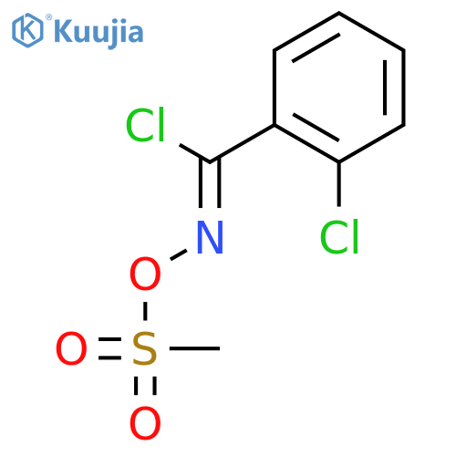 Benzenecarboximidoyl chloride, 2-chloro-N-[(methylsulfonyl)oxy]- structure