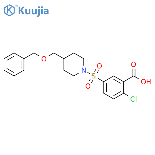 Benzoic acid,2-chloro-5-[[4-[(phenylmethoxy)methyl]-1-piperidinyl]sulfonyl]- structure