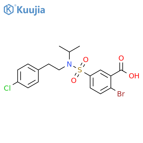Benzoic acid,2-bromo-5-[[[2-(4-chlorophenyl)ethyl](1-methylethyl)amino]sulfonyl]- structure