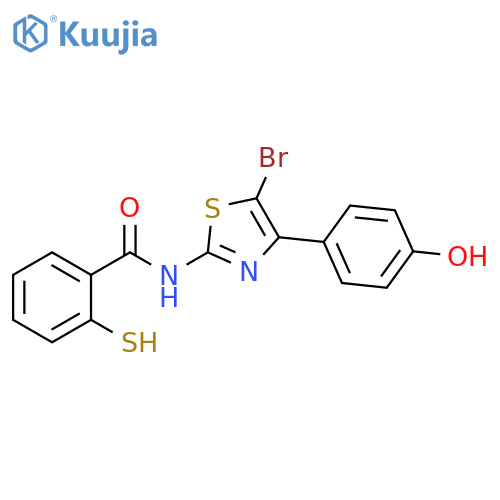 Benzamide, N-[5-bromo-4-(4-hydroxyphenyl)-2-thiazolyl]-2-mercapto- structure