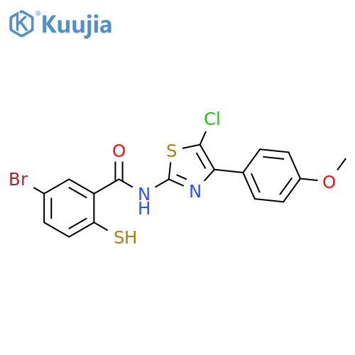Benzamide,5-bromo-N-[5-chloro-4-(4-methoxyphenyl)-2-thiazolyl]-2-mercapto- structure