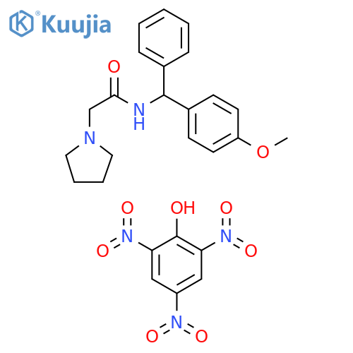 1-Pyrrolidineacetamide, N-[(4-methoxyphenyl)phenylmethyl]-, compd. with 2,4,6-trinitrophenol (1:1) structure