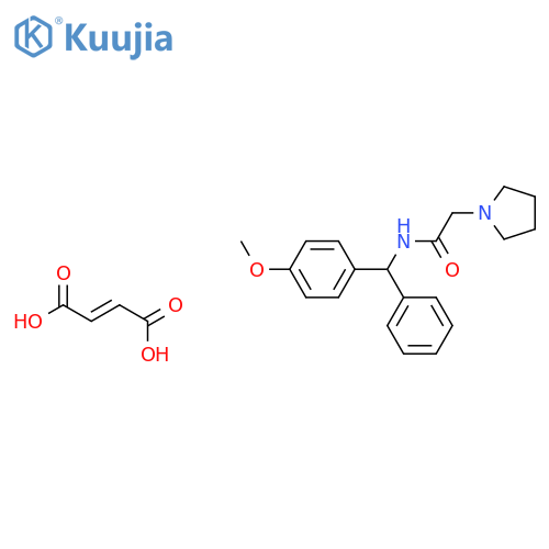 1-Pyrrolidineacetamide, N-[(4-methoxyphenyl)phenylmethyl]-,(2Z)-2-butenedioate (1:1) structure