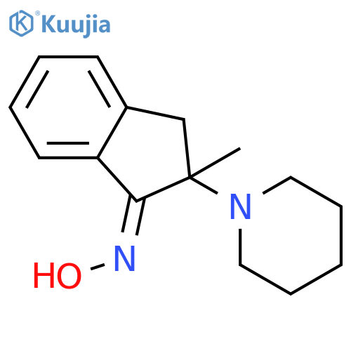 1H-Inden-1-one, 2,3-dihydro-2-methyl-2-(1-piperidinyl)-, oxime structure