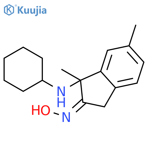 2H-Inden-2-one, 1-(cyclohexylamino)-1,3-dihydro-1,6-dimethyl-, oxime structure